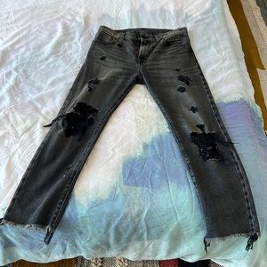 R13 black SID Straight ripped jeans. Japanese denim made in Italy. Like new